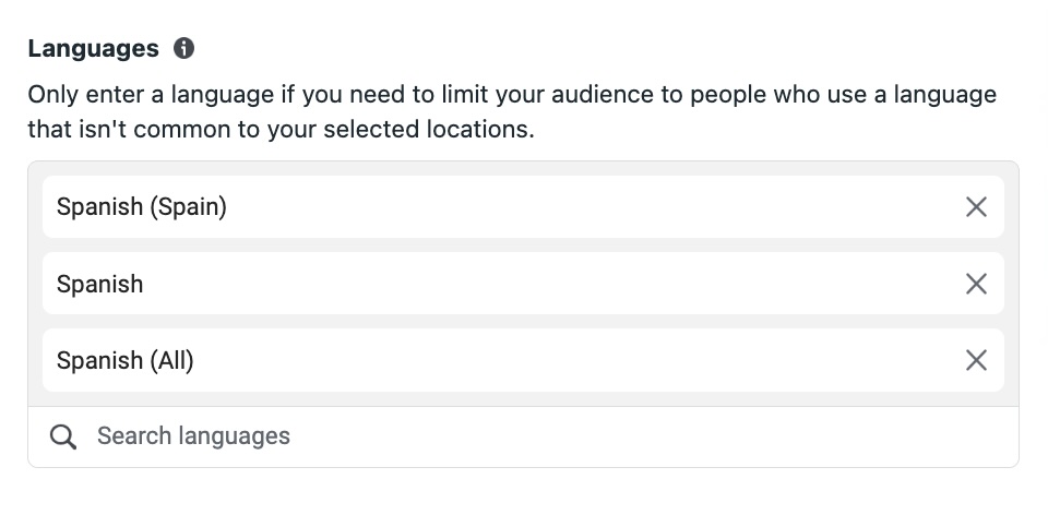 language targeting